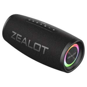 ZEALOT S56 40W Loud Stereo Portable Wireless Speaker IP67 Waterproof Speakers with Deep Bass LED Light TF Card AUX TWS Speaker