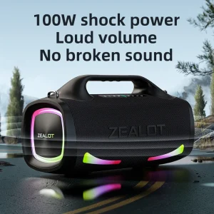 ZEALOT S79 RGB LED Light 100W Rechargeable Battery Waterproof Speaker for Outdoor Use