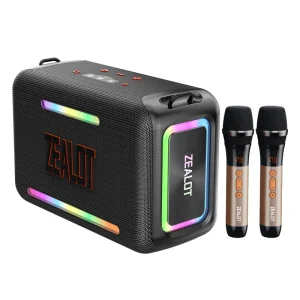 ZEALOT S95 120W Wireless Speaker with 2 Microphones IPX6 Waterproof Speaker with RGB Light Custom EQ TWS Speakers for Outdoor