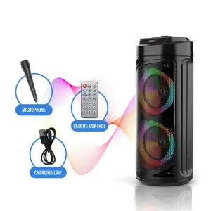 ZQS 6212 Wireless Speaker Dual 6.5inch Horn Speaker Big Woofer Speaker With Ring Cool Lights