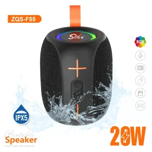 ZQS F55 Factory made RTS IPX5 Waterproof Wireless Speaker 10W Powerful Super Bass Woofer BT Speaker with TF Card FM
