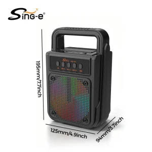 ZQS-T05 Professional Portable RGB Lamp Stereo Speaker Wireless Microphone 1000-2000mAh Battery Display