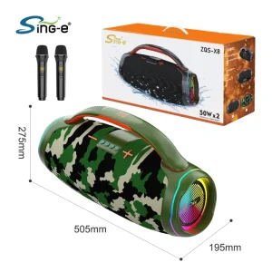 ZQS X8X Audio Speaker Three-band Wireless Portable Waterproof and Dustproof Outdoor BT Stereo Karaoke Speaker