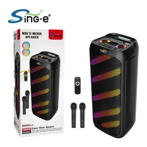 ZQS10210 Dual 10 Inch High Power Outdoor Wireless Portable BT Karaoke Speaker Portable RGB DJ Party Karaoke Wireless Speaker
