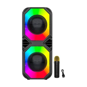 ZQS4260 Mini 4-Inch Woofer for 5.0 RGB LED Built-in Mic Portable Wireless Karaoke Speaker Box