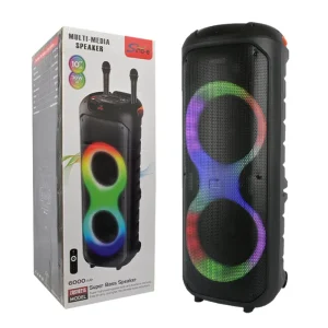 ZQS51201X 60W Super Power Wireless Party Speaker 10″*2″ Deep Bass Portable Colorful Lights Outdoor Auxiliary TF
