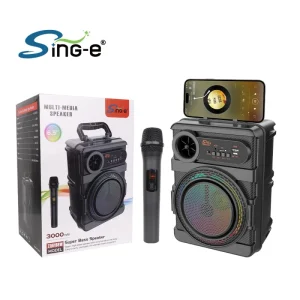ZQS6168W Furniture Built in Small Portable Speakers Wireless Karaoke Portable Audio Player School Loa Karaoke with 1 Microphones