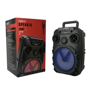 ZQS8122 8 Inch BT Portable Party DJ Stage Outdoor Wireless Stereo LED Sound Speaker Mic DC Radio Trolley