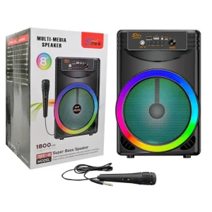 ZQS8146 Portable Rechargeable BT Speaker with RGB LED Lighting Blue Tooth Mic for Karaoke for Computer Use