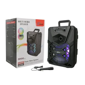 ZQS8152 Portable DJ Microphone Subwoofer BT Speaker RGB Light Outdoor Bass Stage Party Karaoke Waterproof Battery Radio