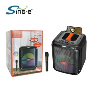 ZQS8180 Bluetooth Speaker with RGB Lighting TF Card Playback Multi Function Portable Soundbar for PC Streaming Outdoor Parties