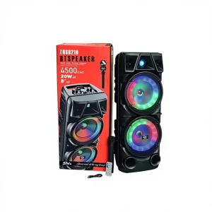 ZQS8210 Dual 8 Inch High Power Outdoor Square Dance Wireless Microphone Karaoke Color Light Audio Plastic 2 Speaker System