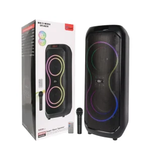 ZQS8255 BT Speaker Double 8-inch Outdoor Karaoke Microphone RGB FM TF Function