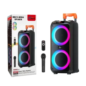 ZQS8263 Portable 50W Home Conference Microphone Speaker BT USB TF Mic FM Aux TV Audio Performance Stage Outdoor Party