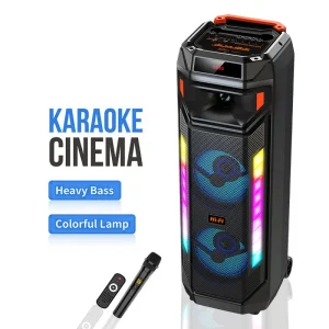 ZQS8271 Double 8 Inch High Power BT Floor Speaker Home Theatre Living Room TV Karaoke Parties Speaker