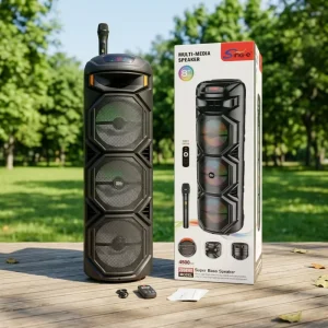 ZQS8301 8 Ultra Loud Plastic Outdoor Karaoke Speaker with RGB LED Disco Lights for Home Theatre DJ Shows Events