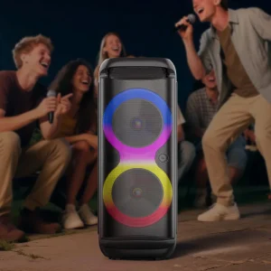 ZQS8828X 8 Inch Multifunctional Karaoke Outdoor Portable Bluetooth Speaker RGB High Power DJ Sound System
