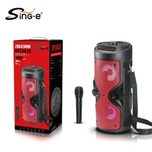 ZQS9024WX 4-inch Outdoor Portable BT Speaker with MIC Multiple Colors Available Built-in Battery and High-Power Subwoofer