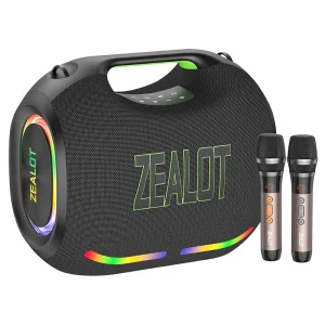 Zealot ZE21M Wireless Speaker with Microphone 250W High Power Portable IPX4 Waterproof RGB LED 48000mAh Large Battery