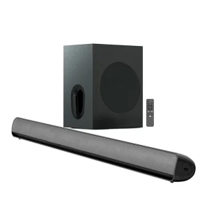 bluetooth 5.3 Soundbar Surround Speaker with Strong Bass Wooden Subwoofer Theater System 3D Wireless Sound Bar Home