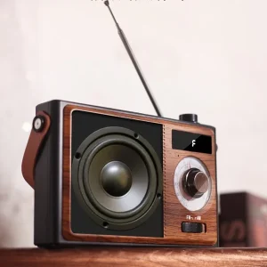 customization AUX wooden LED glow Vintage wood speaker